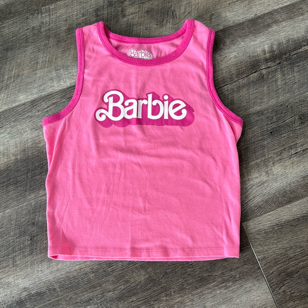 Used- excellent condition Barbie the movie color block crop muscle tank